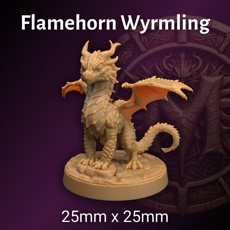 3D Printed Dnd Minis Dragon Wyrmling baby by Dragon Etsy