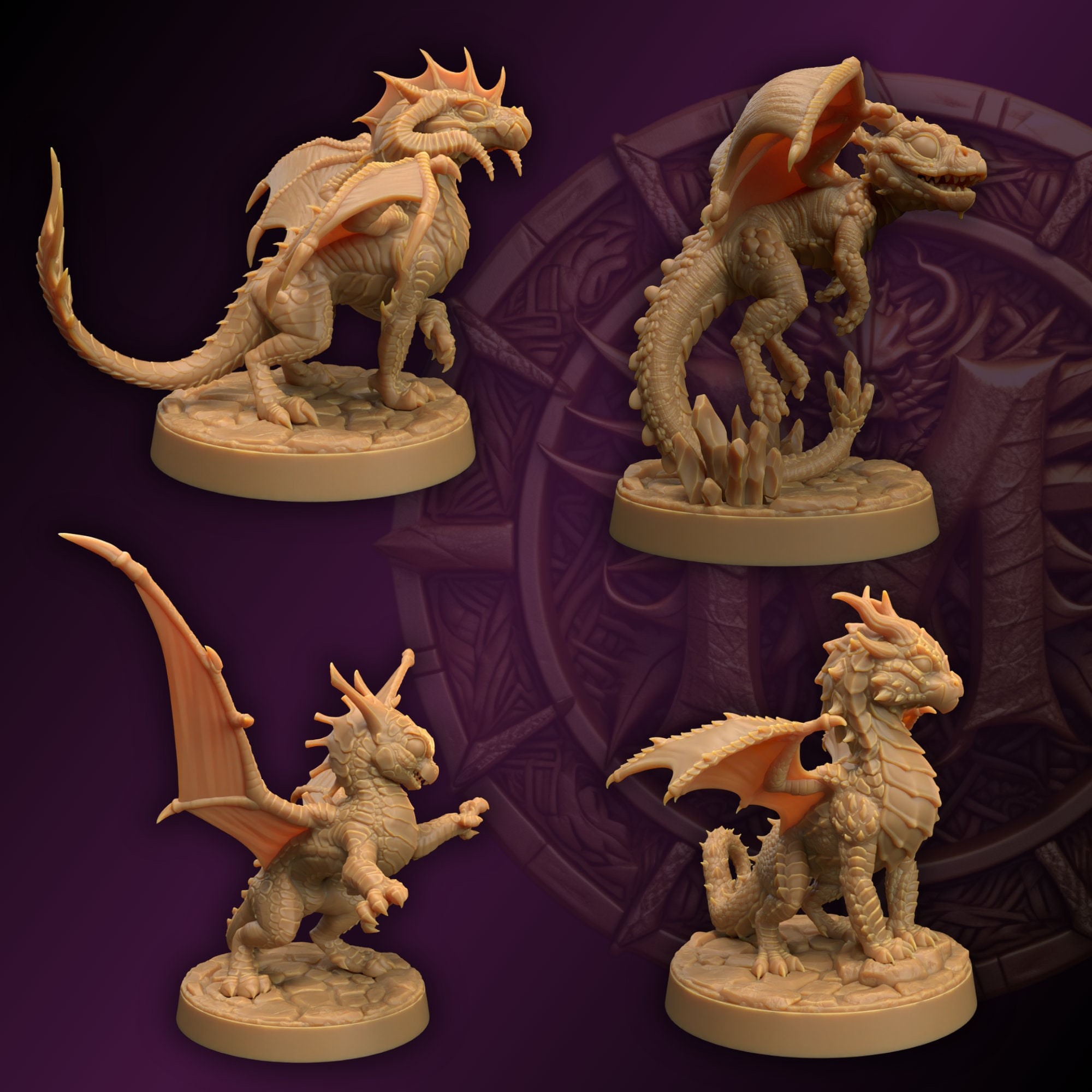 3D Printed Dnd Minis Dragon Wyrmling baby by Dragon Etsy