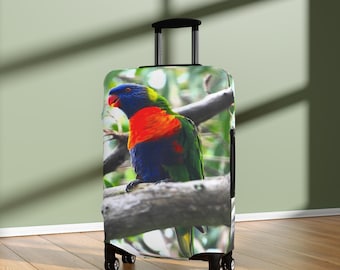 Rainbow Lorikeet Luggage Cover, Vibrant Travel Suitcase Protector, Tropical Bird Art, Australian Wildlife Gift