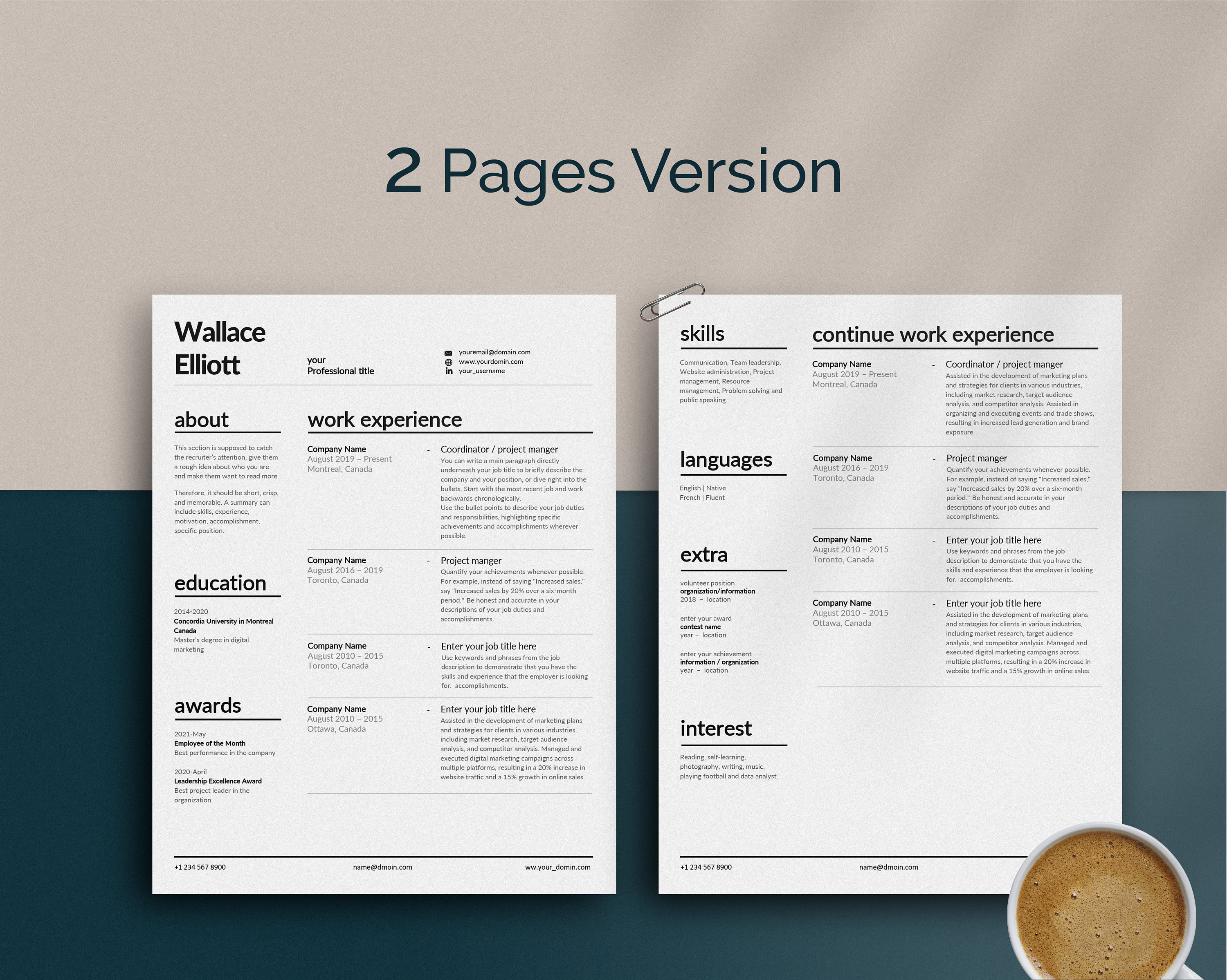 Simplecv Layout Example Uk Simple CV Template Design CV Layout Professional Resume - Etsy UK