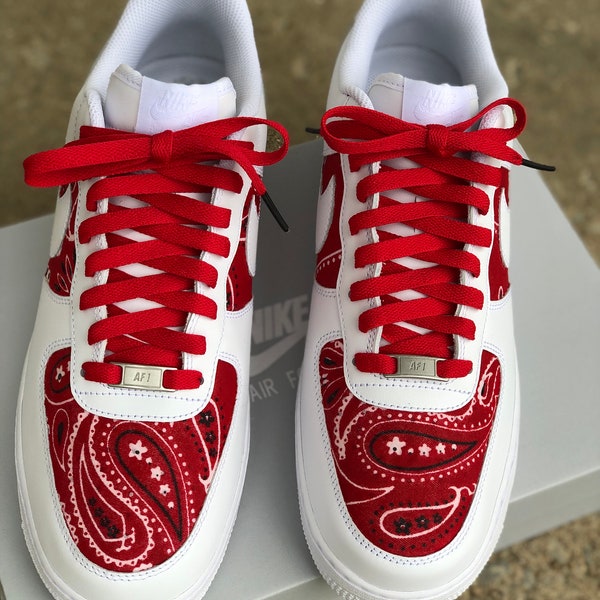 Red Bandana/Paisley custom AF1s