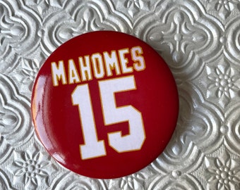 Patrick Mahomes KC Chiefs Gameday Pinback Button