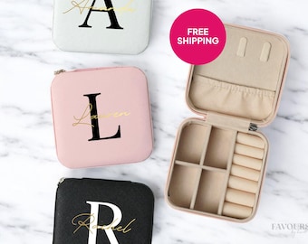Custom Jewelry Box with Name — Travel Organizer, Bridesmaid Gift, Friends & Family