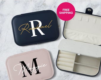 Custom XL Jewelry Box with Name: Bridesmaid Travel Organizer