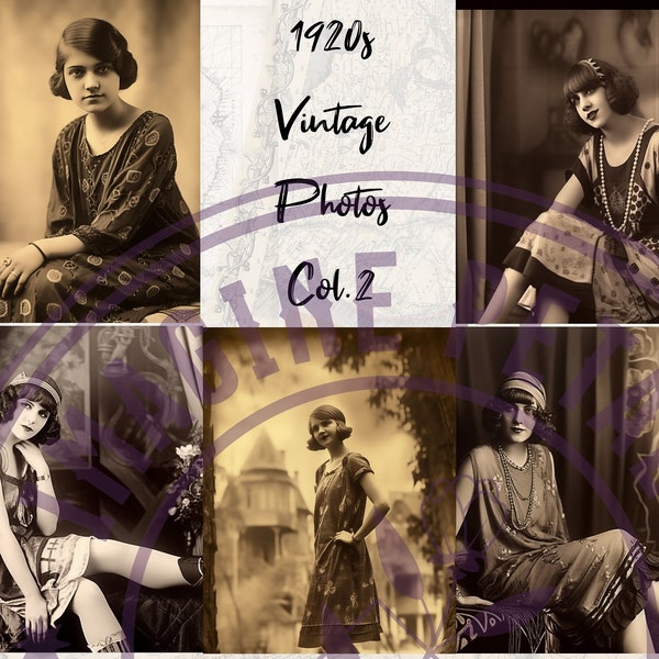 5 x 1920s Vintage Woman photographs Chronicles Photos Old photos, Junk Journal - Scrapbook Digital Scrapbooking DOWNLOAD PNG Commercial Use