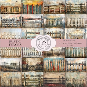 28 papeles con texturas de vallas de madera rústica, fondos imprimibles en formato JPEG, uso comercial, descarga digital, diario basura, scrapbooking shabby chic