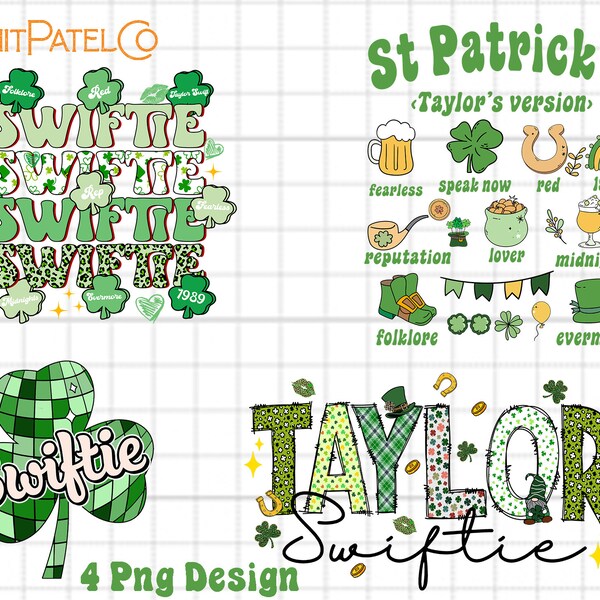 Swiftie St Patrick'S Day Png, St Patrick'S Day Taylor Png, St Patrick'S Taylor'S Version Png, Eras Tour Lucky Patty'S Day, Shenanigan Album