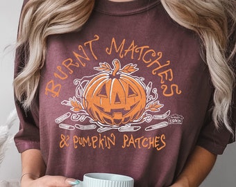Spooky Halloween Burnt Matches Pumpkin Patches Tee