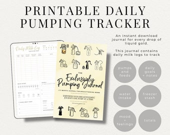 Breastfeeding journal milk log, daily milk log for breastfeeding, Printable Daily Pumping Journal for Breastfeeding Moms, Instant Download
