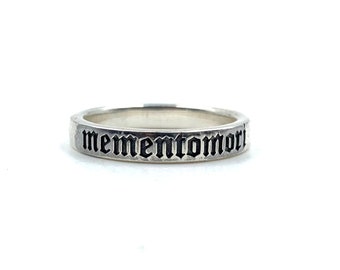 Memento Mori Ring, Sterling Silver Ring, Silver Ring, Gift, Round Ring, Sterling Silver, Silver Ring, Round Shape Ring.