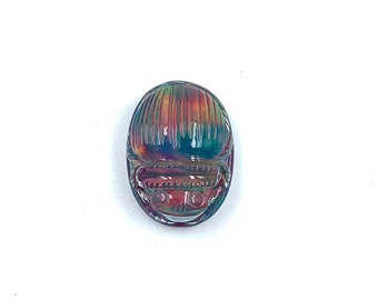 Quartz Oparex Opal Scarab Carving: Handmade Gemstone (19x14x10mm)
