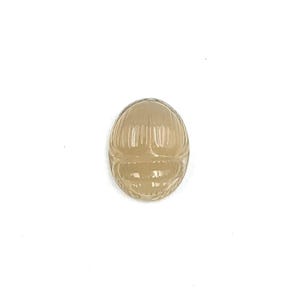 Grey Celestite Scarab Carving: Handmade Gemstone (16x12x7mm)
