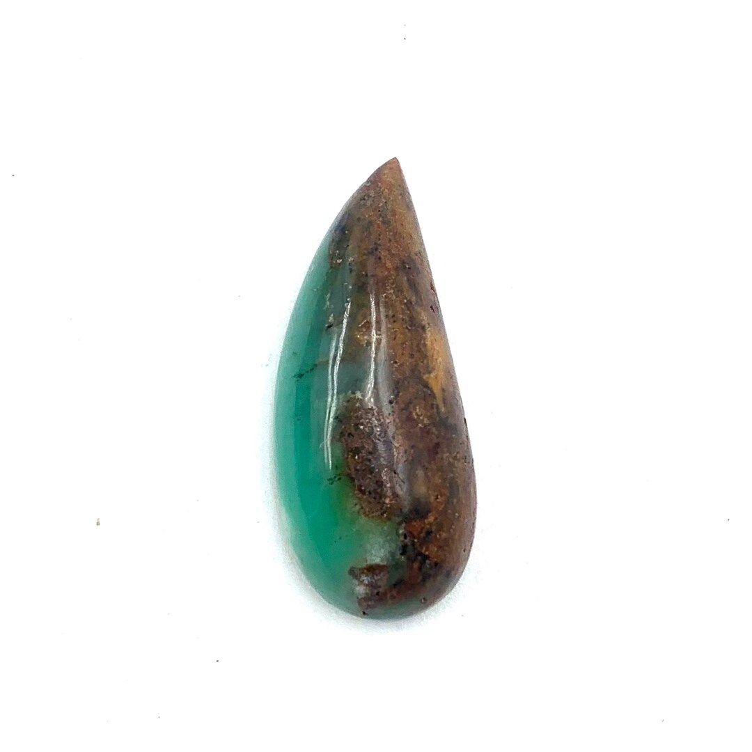 Handmade Natural Chrysoprase Pear Cabochon: Jewelry Making (31x13x7mm ...