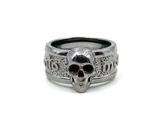 Memento Mori Skull Ring: 925 Sterling Silver Minimalist Band