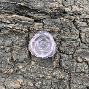100% Natural Rose Quartz Flower Shape Carved Gemstone,Handmade Carved Rose Quartz Carved Gemstone for Jewelry Making Size - 13*8mm.