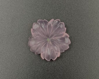 Handgemachte Rosenquarz Blume Edelstein Schnitzerei: Schmuckherstellung (21 * 6 mm)