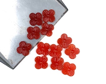 Natural Carnelian Fancy Flower Carving. Carnelian Gemstone Flower Shape Hand Carved Loose Gemstone for jewelry making Size -12*10*2mm.