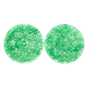 Natural Green Quartz Hand Carved Pair Stone. Quartz Carving Gemstone Round Shape Hand Carved Loose Gemstone for jewelry making Size- 45*3mm.