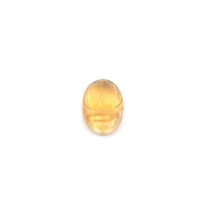Handmade Citrine Scarab Carving: Gemstone Jewelry Making (13x9x5mm)