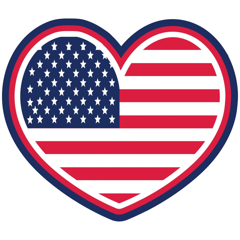 Heart Flag Svg 4th of July SVG Fourth of July SVG July 4th - Etsy