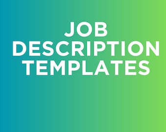 Job Description Template | Editable MS Word Template | Non IT Job Description | Job Description Form |IT Job Description | Engineering Job