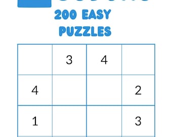 200 EINFACHE SUDOKU PUZZLES | Digital | Druckbare Seiten | Sofortdownload| Pdf Seiten|Easy Sudoku|Puzzle Buch Rätsel|Sudoku Rätsel für Erwachsene
