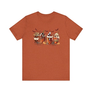 Horror Movie Coffee Crew T-Shirt - Spooky Halloween Vibes