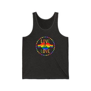 Love Is Love Pride Tank Top - Rainbow Heart LGBTQ Shirt