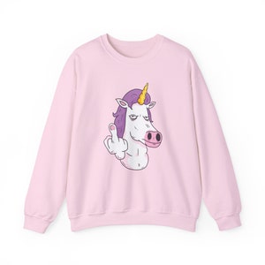 Unicorn Middle Finger Funny Sarcastic Sweatshirt