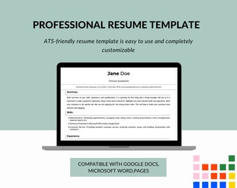 Resume template  Professional Resume ATS Template Google Docs Word and Pages Resume ATS Friendly and compatible Resume Template CV