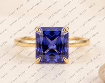 Natural Tanzanite Ring in 14K Rose Gold, Princess cut Tanzanite Ring, Tanzanite Engagement Ring, Tanzanite Jewellery,  Gift for Women