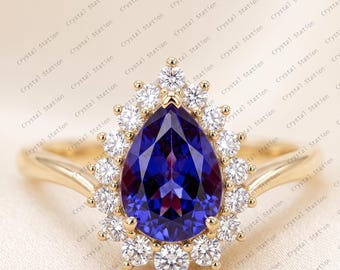AAAA Tanzanite Engagement Ring, Tanzanite Ring, Tanzanite Wedding Ring, Tanzanite Jewelry, Gift for Her, December Birthstone