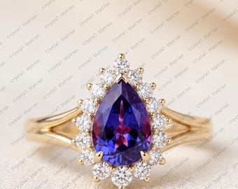 AAAA Tanzanite Engagement Ring, Tanzanite Ring, Tanzanite Wedding Ring, Tanzanite Jewelry, Gift for Her, December Birthstone