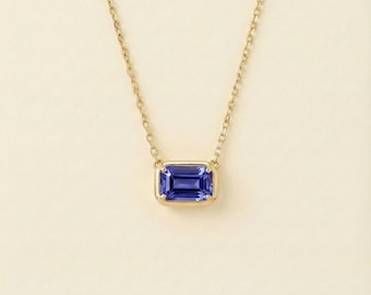AAAA Tanzanite Solitaire Pendant in Sterling Silver, Tanzanite Pendant, Tanzanite Necklace, Tanzanite Jewelry, Gift for Her