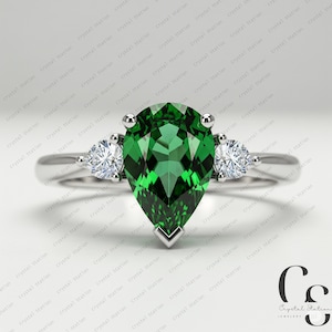 AAAA Tsavorite Garnet with Diamond Halo ring in 14K White Gold, Tsavorite Garnet Ring, Diamond Ring, Tsavorite Ring, Gemstone Ring