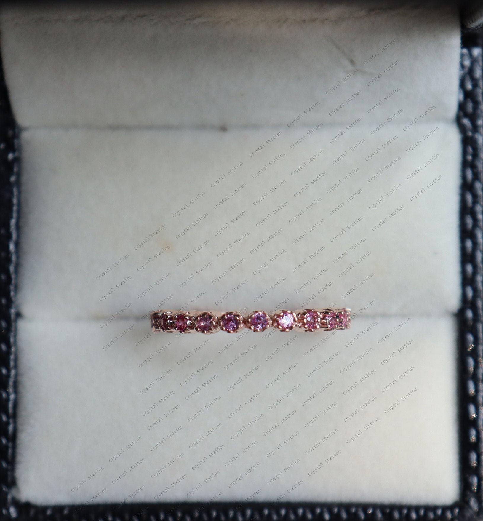 Pink Tourmaline Ring 14k Solid Gold Pink Tourmaline Wedding Band Stackable Ring Matching Band Gemstone Ring Viking Ring for Women Jewelry
