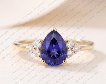 AAAA Tanzanite Solitaire Ring in 14K Solid Solid Gold, Tanzanite Ring, Tanzanite Jewelry, Solitaire Ring, Gift for Her, December Birthstone