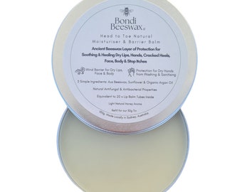 Bondi Beeswax Healing Hands, Heels, Lips + Body, Natural Moisturiser & Protective Barrier Balm. Ancient Remedy.