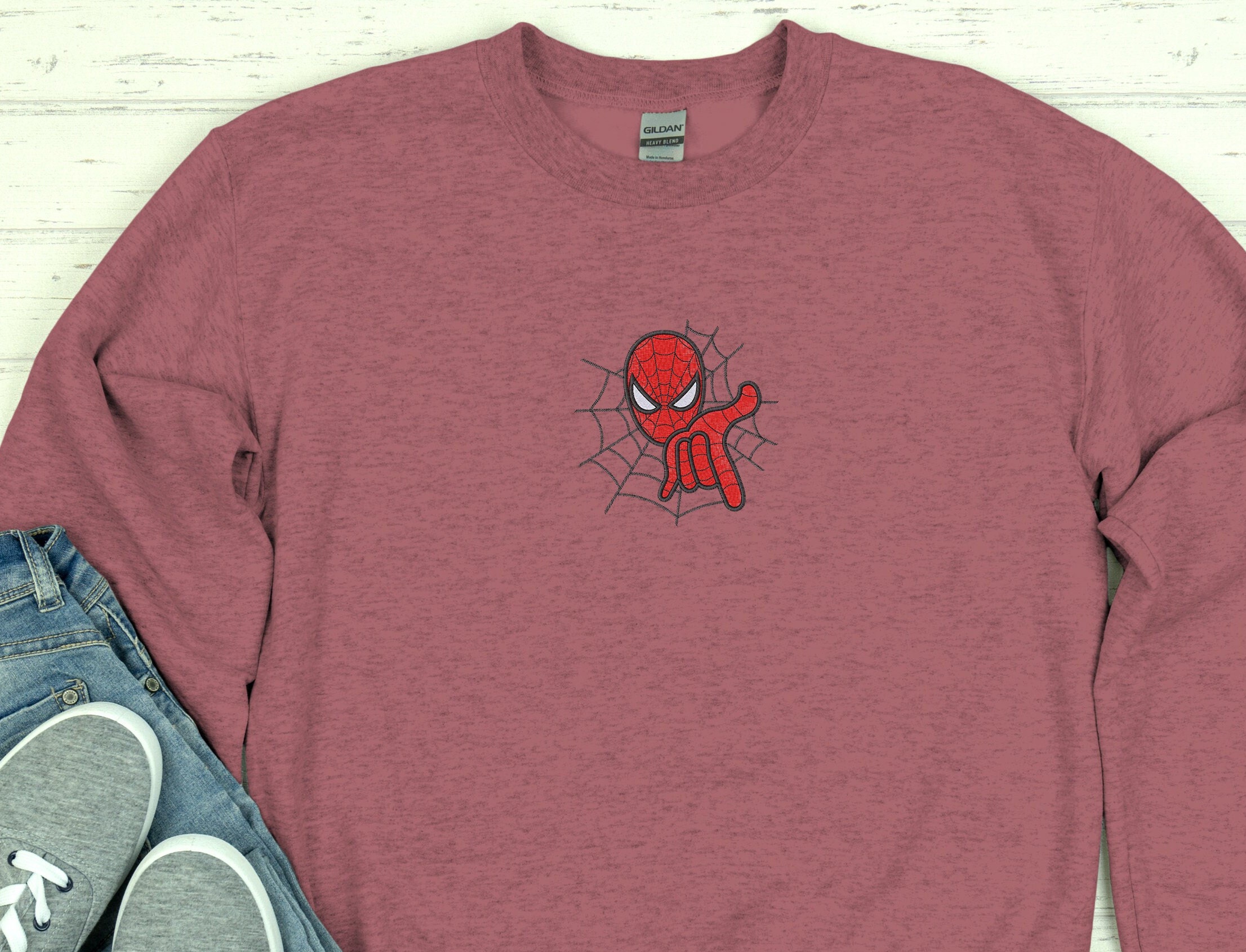 Discover Embroidered Spiderman Sweatshirt, Vintage Shirts, No Way Home Sweatshirt