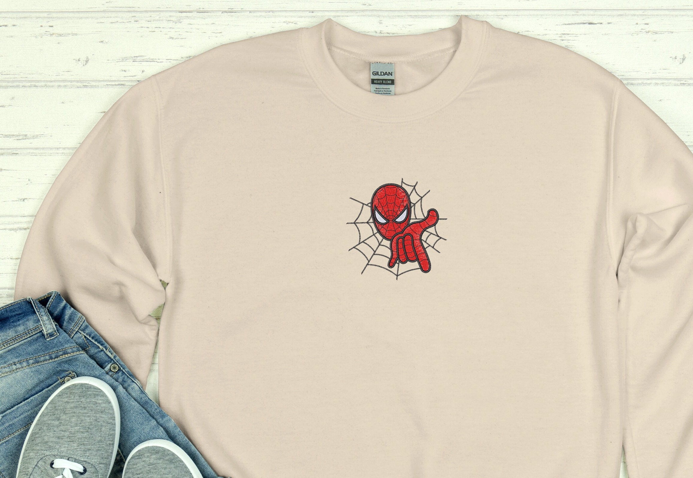 Discover Embroidered Spiderman Sweatshirt, Vintage Shirts, No Way Home Sweatshirt