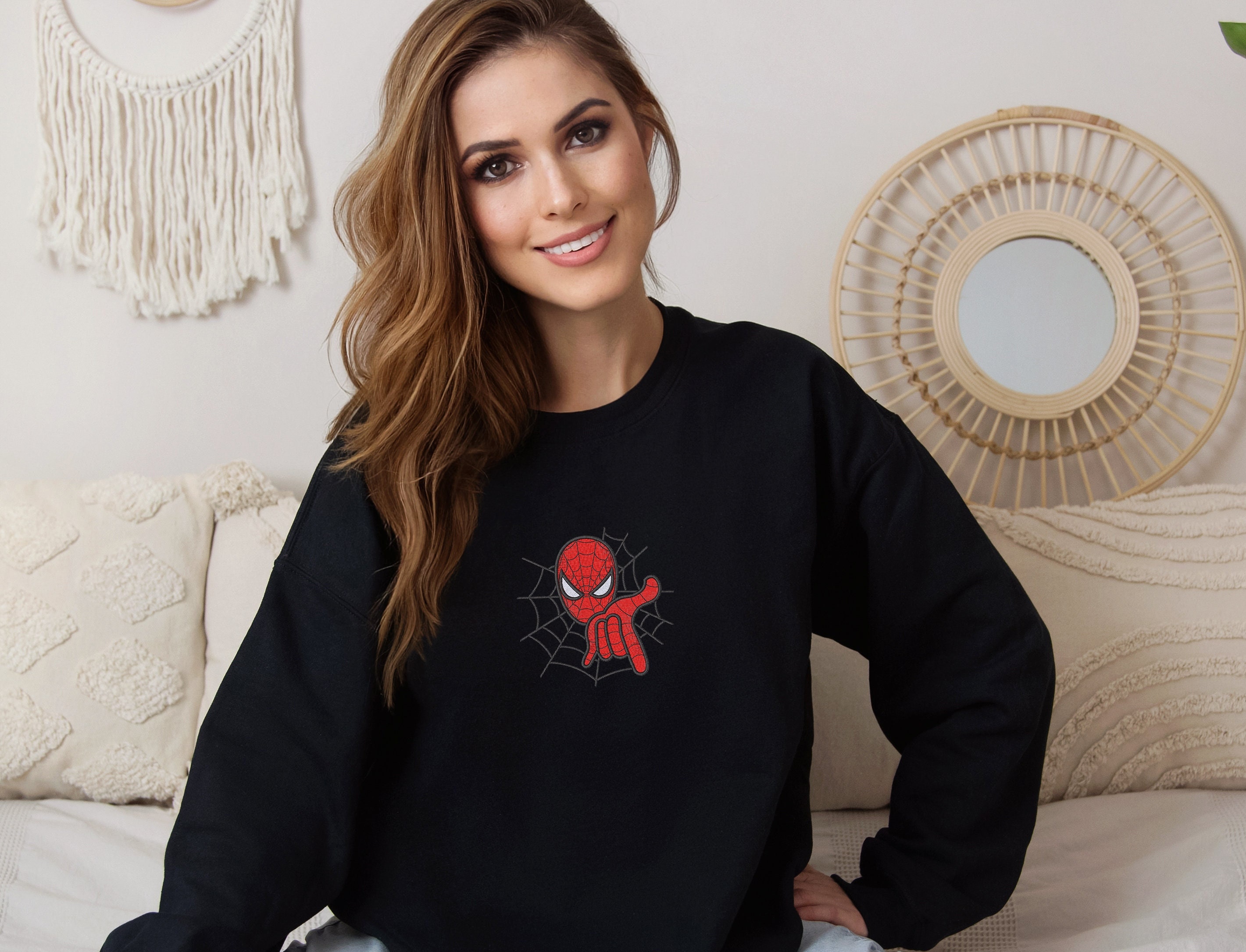 Discover Embroidered Spiderman Sweatshirt, Vintage Shirts, No Way Home Sweatshirt