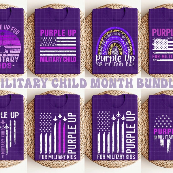 Purple Up For Military Kids Png Bundle, Military Child Month Png, Military Kids Awareness Png, Navy Flag Png, Us Flag Png, We Wear Purple