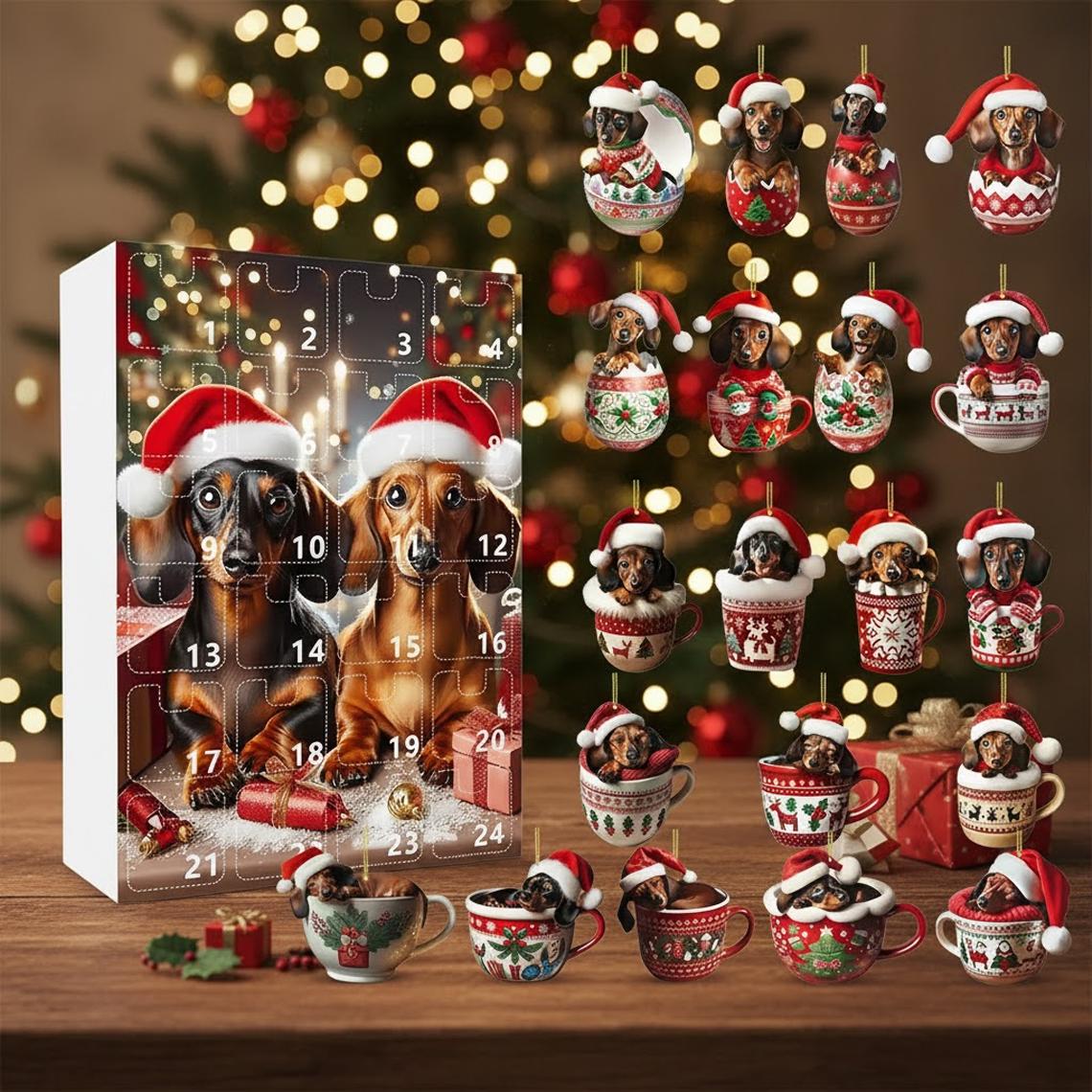 Discover Dachshund Christmas Advent Calendar, 24 Days Countdown Holiday Gift Box, Dog Lover Christmas Calendar, 2025 Dachshund Collectible Toy Set