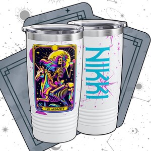 Lustiger Tarotkartenbecher, individuelles Geschenk für Freunde, Mitarbeiter, Familie, einzigartiges humorvolles Geburtstagsgeschenk, personalisiertes Neuheitsgeschenk