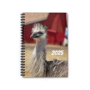 2025 Spiral Notebook for emu fan or farmer or graduate makes a cute gift for journaling and recording adventures - Ruled Line