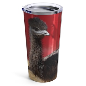 Lustiger Emu Reisebecher ist ein humorvolles und sarkastisches Geschenk für Emu-Liebhaber oder Freund, der schlecht gelaunt Kaffee trinkt. &quot;Sehe ich emused aus?&quot;