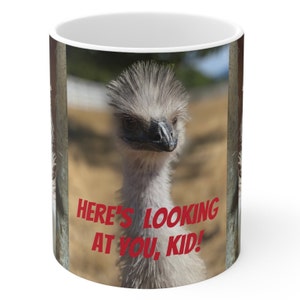 Divertida taza de café con emú australiano para cumpleaños o regalo de San Valentín para un amigo, novio o novia o para un granjero de emú. tamaño de 11 onzas