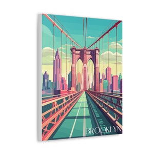 Brooklyn Bridge Canvas Art Print | Cityscape Wall Decor | New York City Skyline | Urban Home Decoration | Gift for NYC Lovers