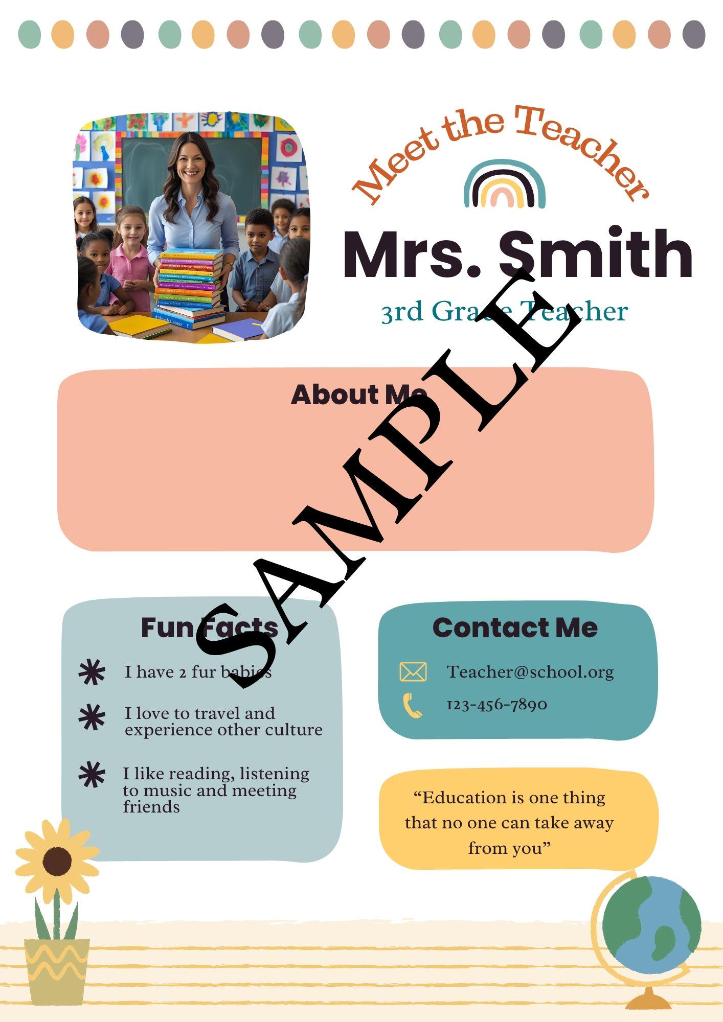 Editable Meet the Teacher Letter Template - Etsy