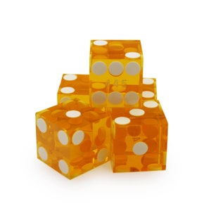 New Casino Dice - Yellow 19mm Transparent Professional Craps Size and Quality